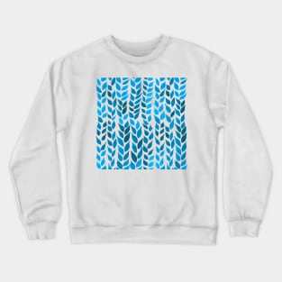 Simple Watercolor Leaves - Blue Crewneck Sweatshirt